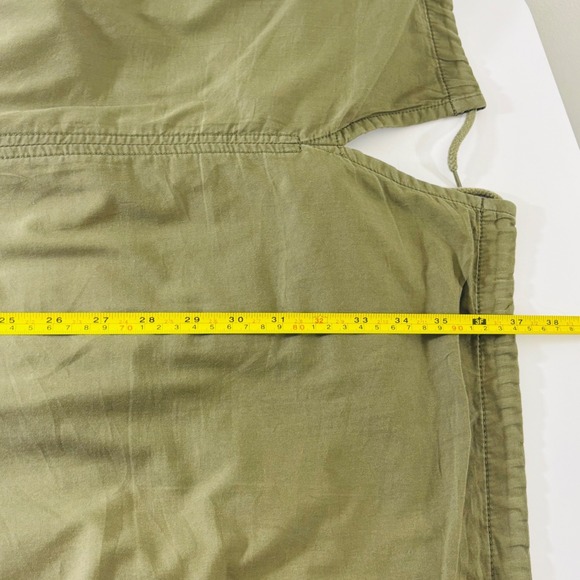 J. Crew Green Olive Fatigue Military Long Adjustable Waist Hooded Jacket Women L - Picture 12 of 12